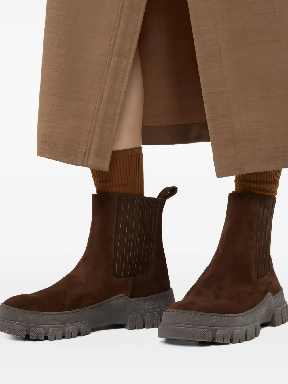 Weekend Max Mara bottines en daim à semelle épaisse - Marron Weekend Max Mara bottines en daim à semelle épaisse - Marron