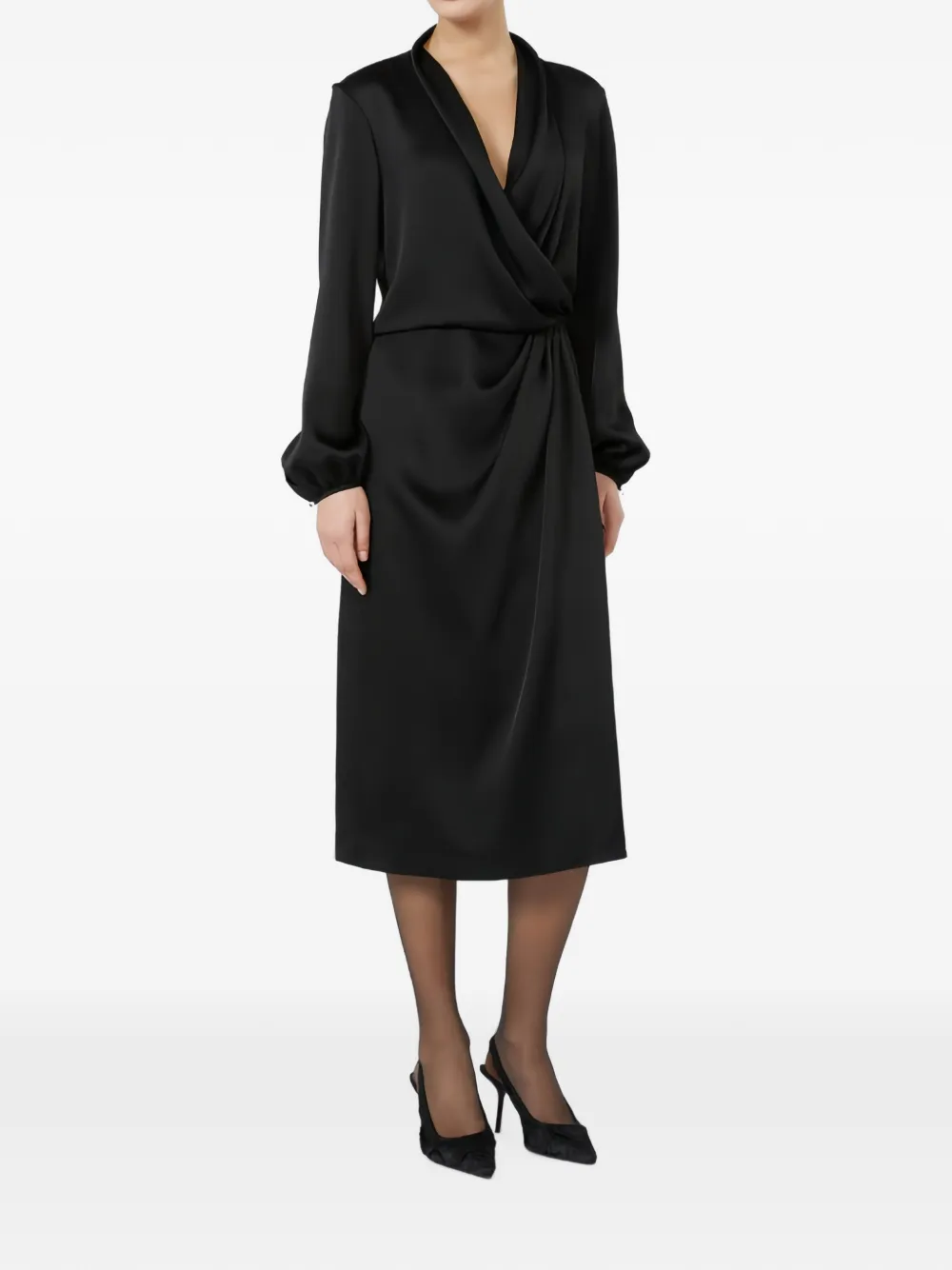Max Mara Flowing Envers satijnen midi-jurk Zwart