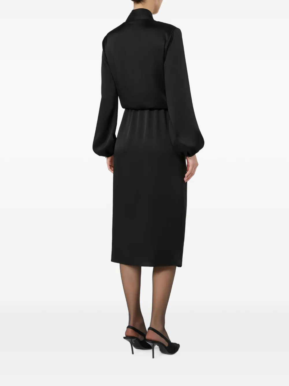 Max Mara Flowing Envers satijnen midi-jurk Zwart