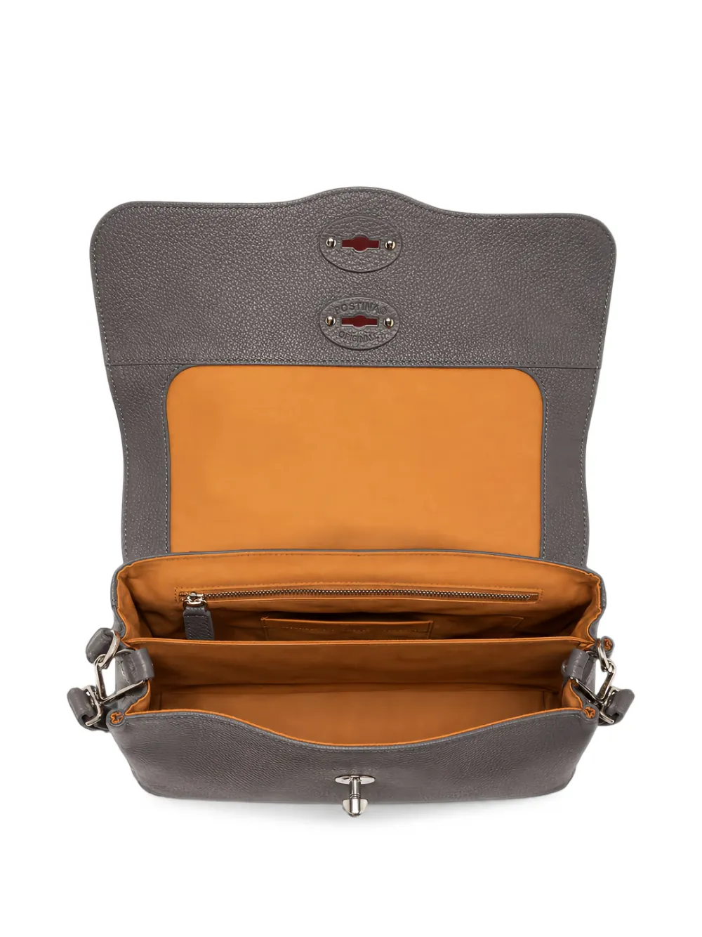 Zanellato Postina leren mini-shopper met textuur Grijs
