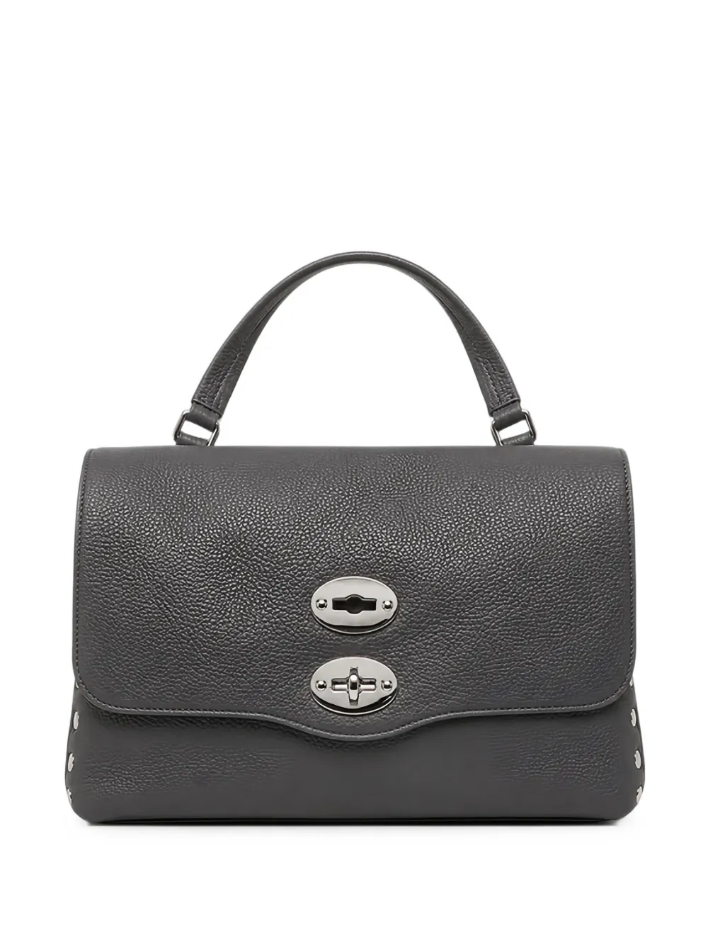 Zanellato mini Postina pebbled leather tote bag - Gris
