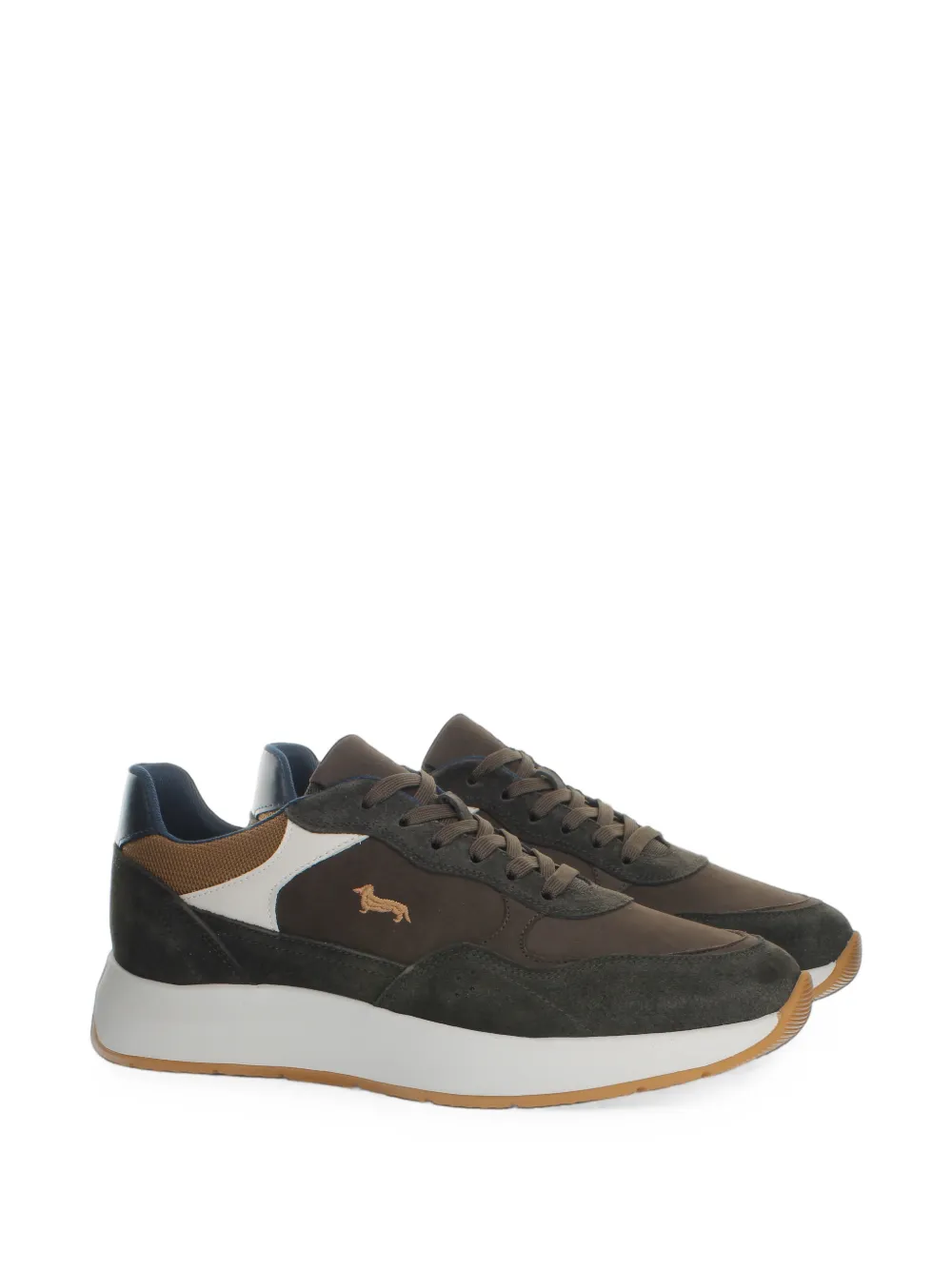 Harmont & Blaine logo-embroidered panelled sneakers - Marron Harmont & Blaine logo-embroidered panelled sneakers - Marron