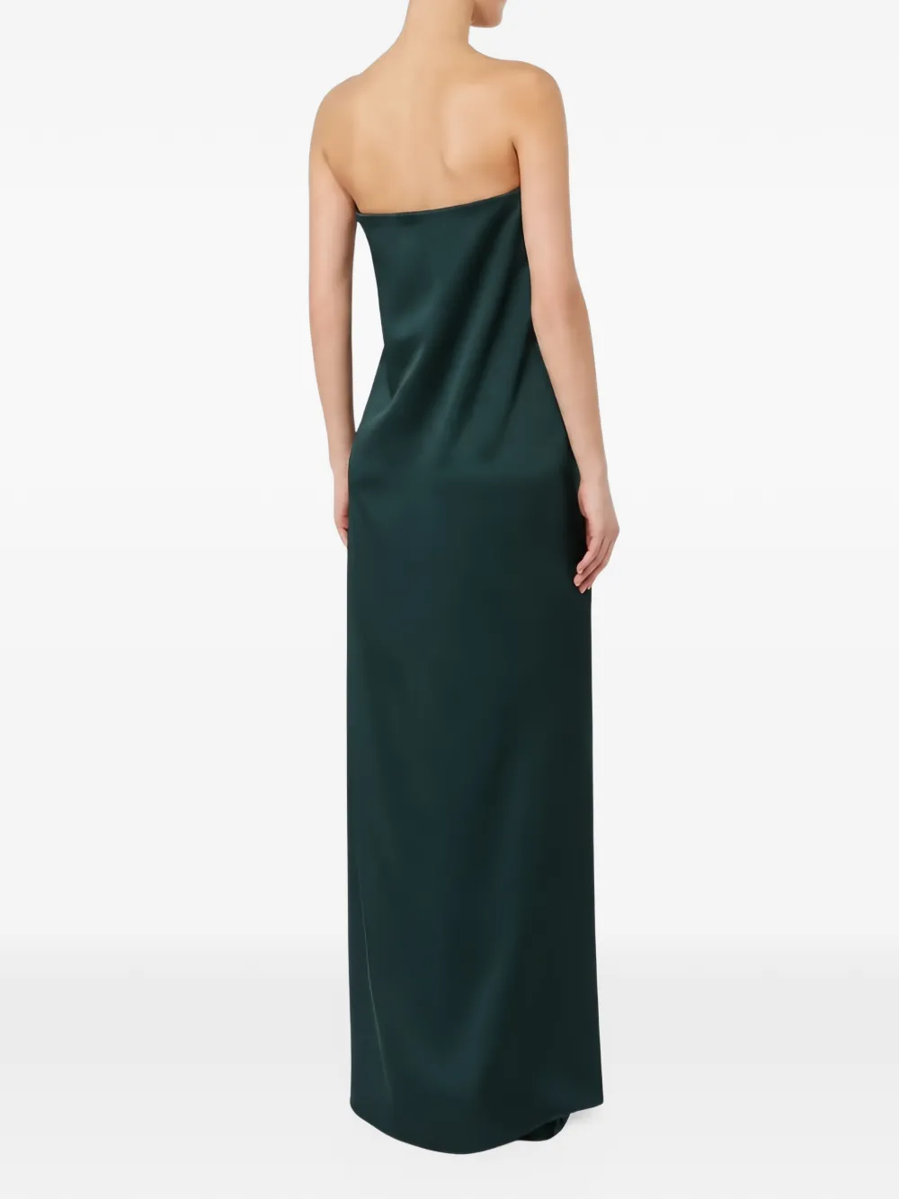 Max Mara strapless draped maxi dress Groen