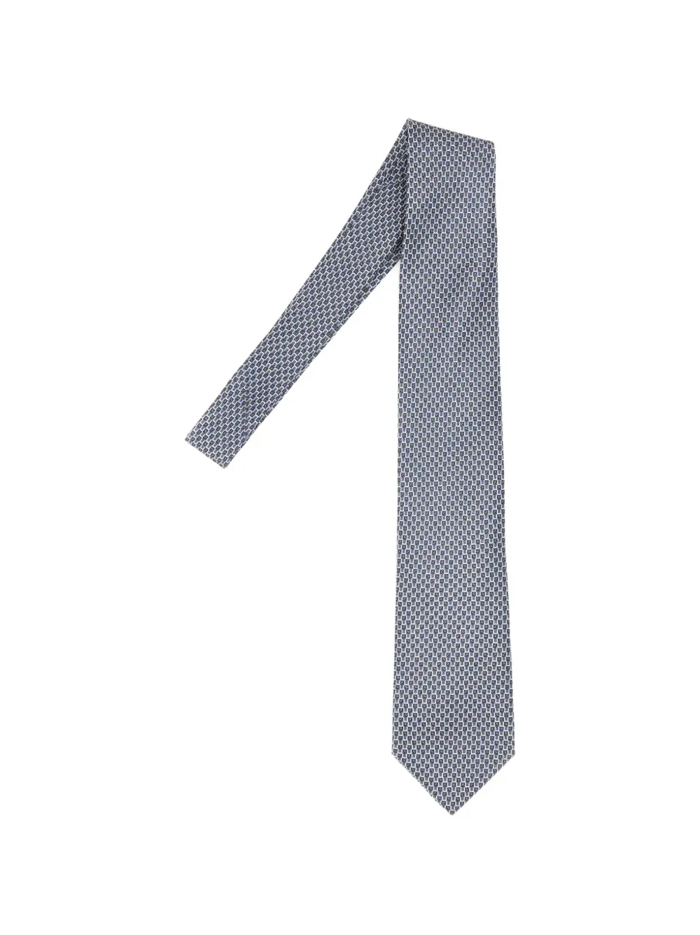 Brioni Embroidered Silk Tie In Blue