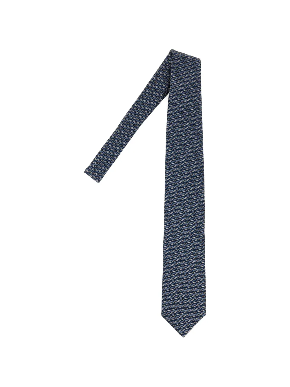 Brioni Patterned Silk Tie In Blue