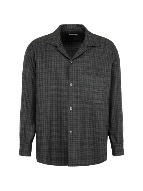 Kaptain Sunshine plaid open-collar shirt