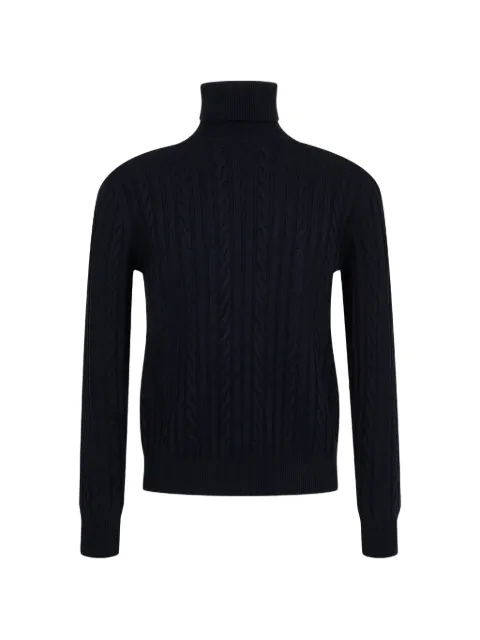 Moncler leather logo wool jumper