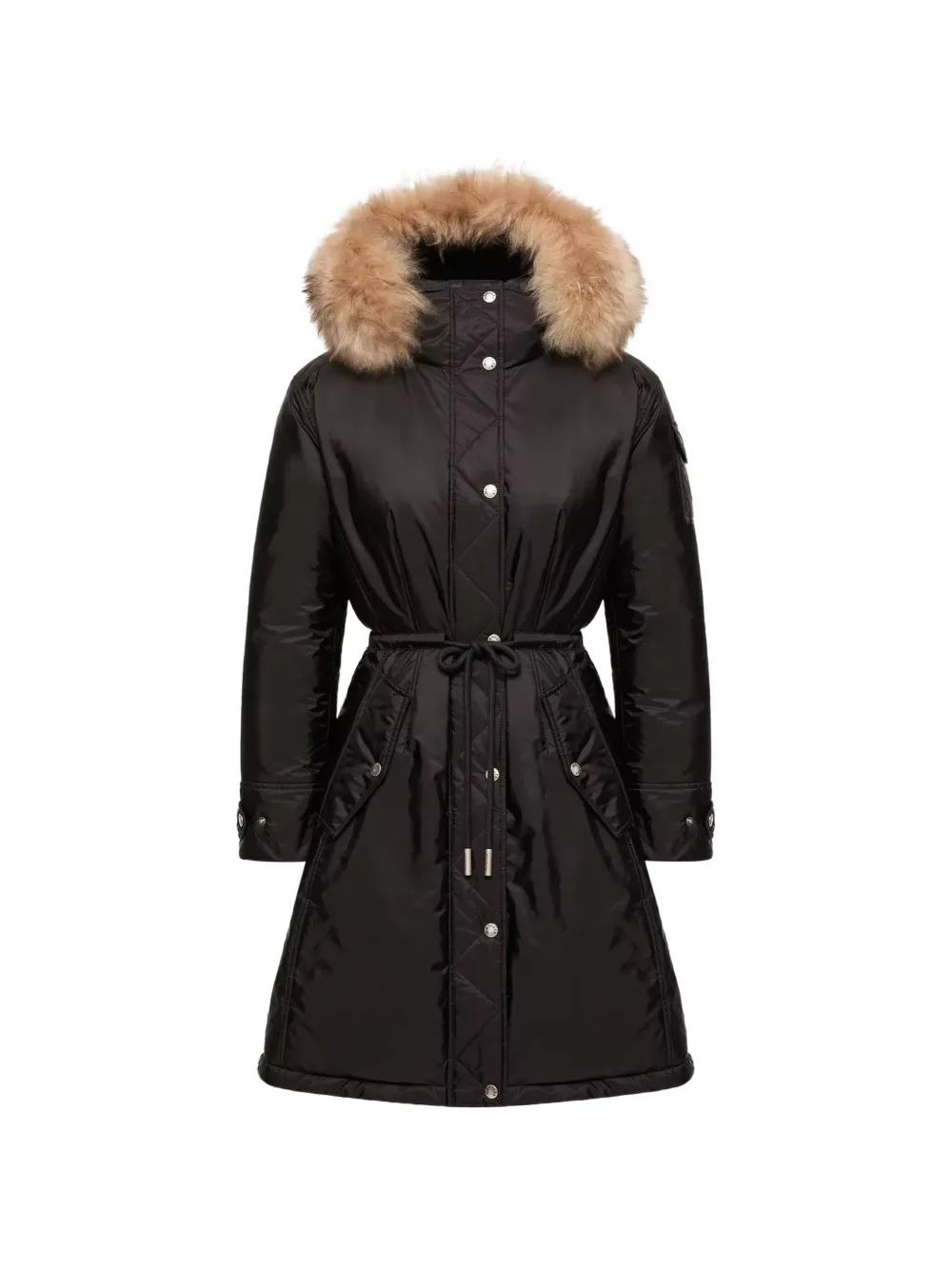 Moncler Moustique parka met capuchon en lammy afwerking Zwart