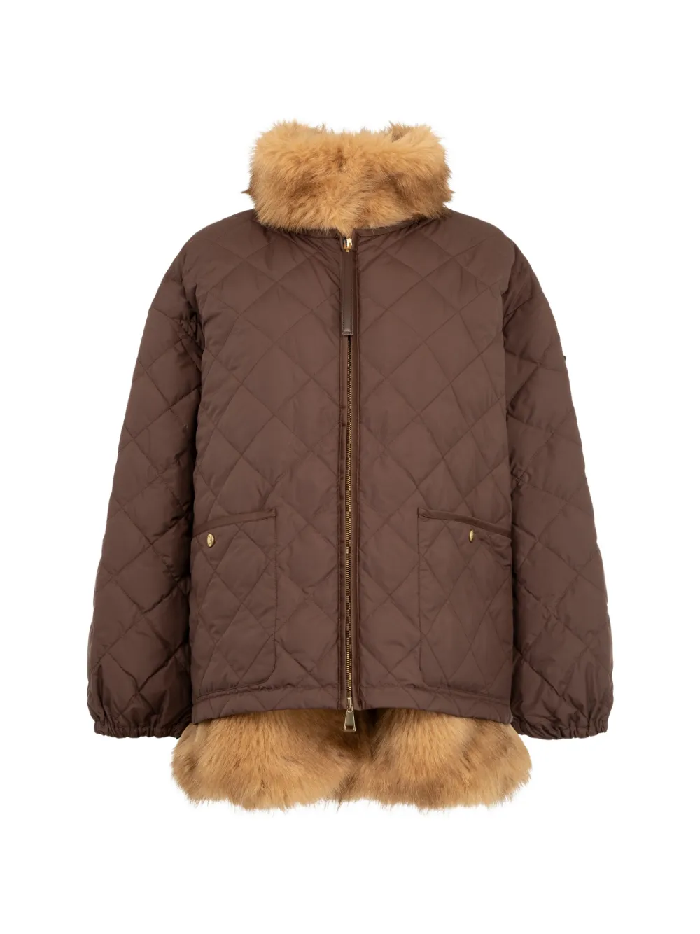 Moncler Chaleureux quilted faux-fur jacket Bruin
