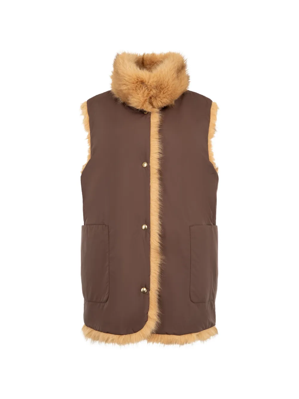 Moncler Chaleureux quilted faux-fur jacket Bruin