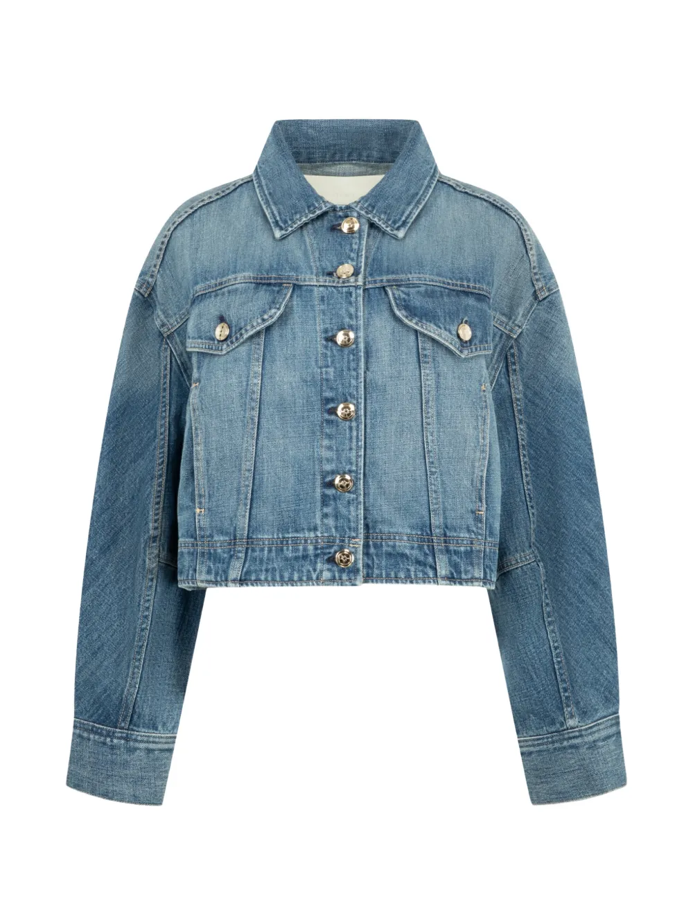 RÙADH Mhor cropped denim jacket - Blu