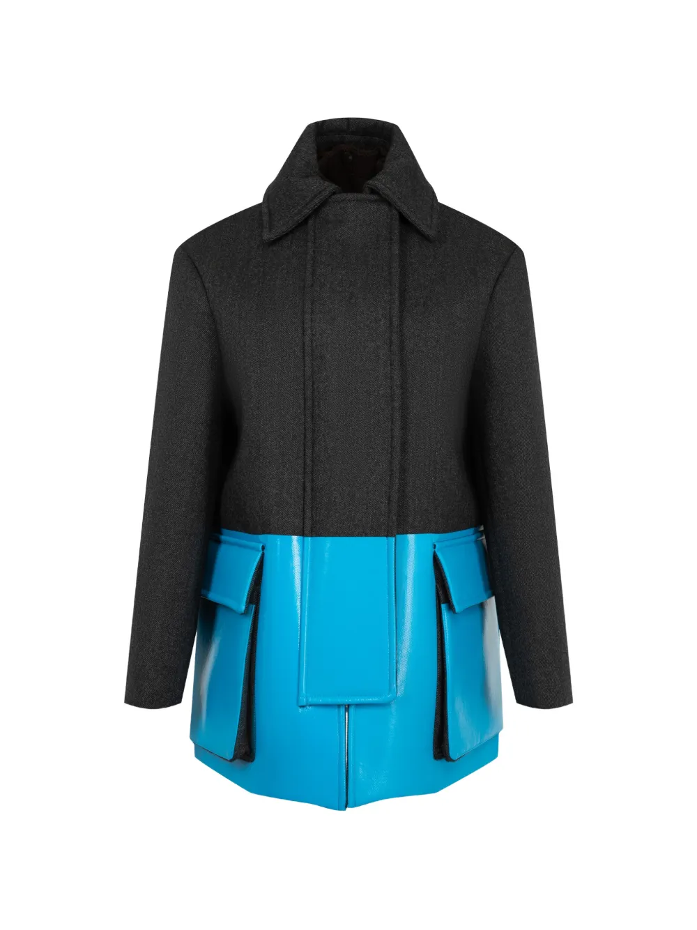 LOEWE colour-block single-breasted coat - Grigio