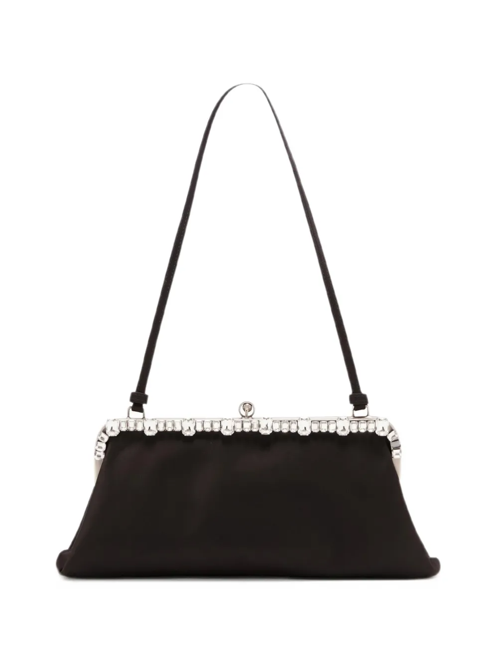 Plan C Duchesse crystal-embellished satin clutch bag Zwart