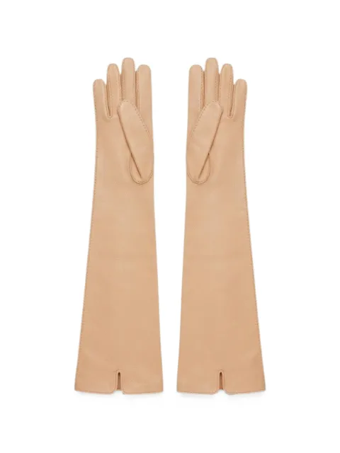 Plan C long leather gloves