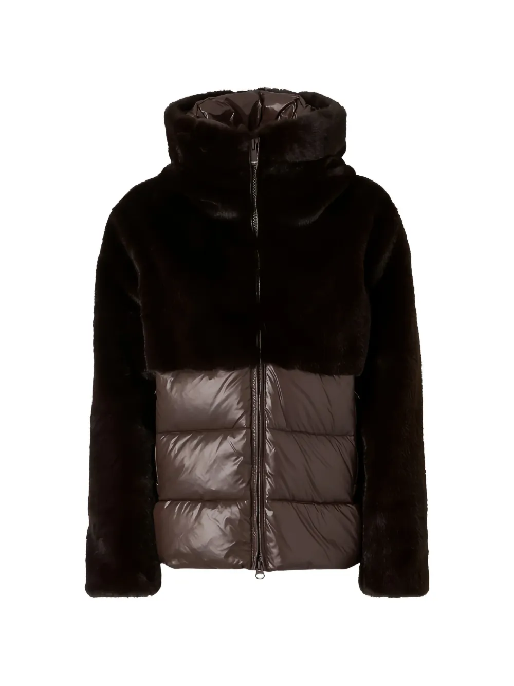 Blauer faux-fur panelled puffer coat - Marron Blauer faux-fur panelled puffer coat - Marron