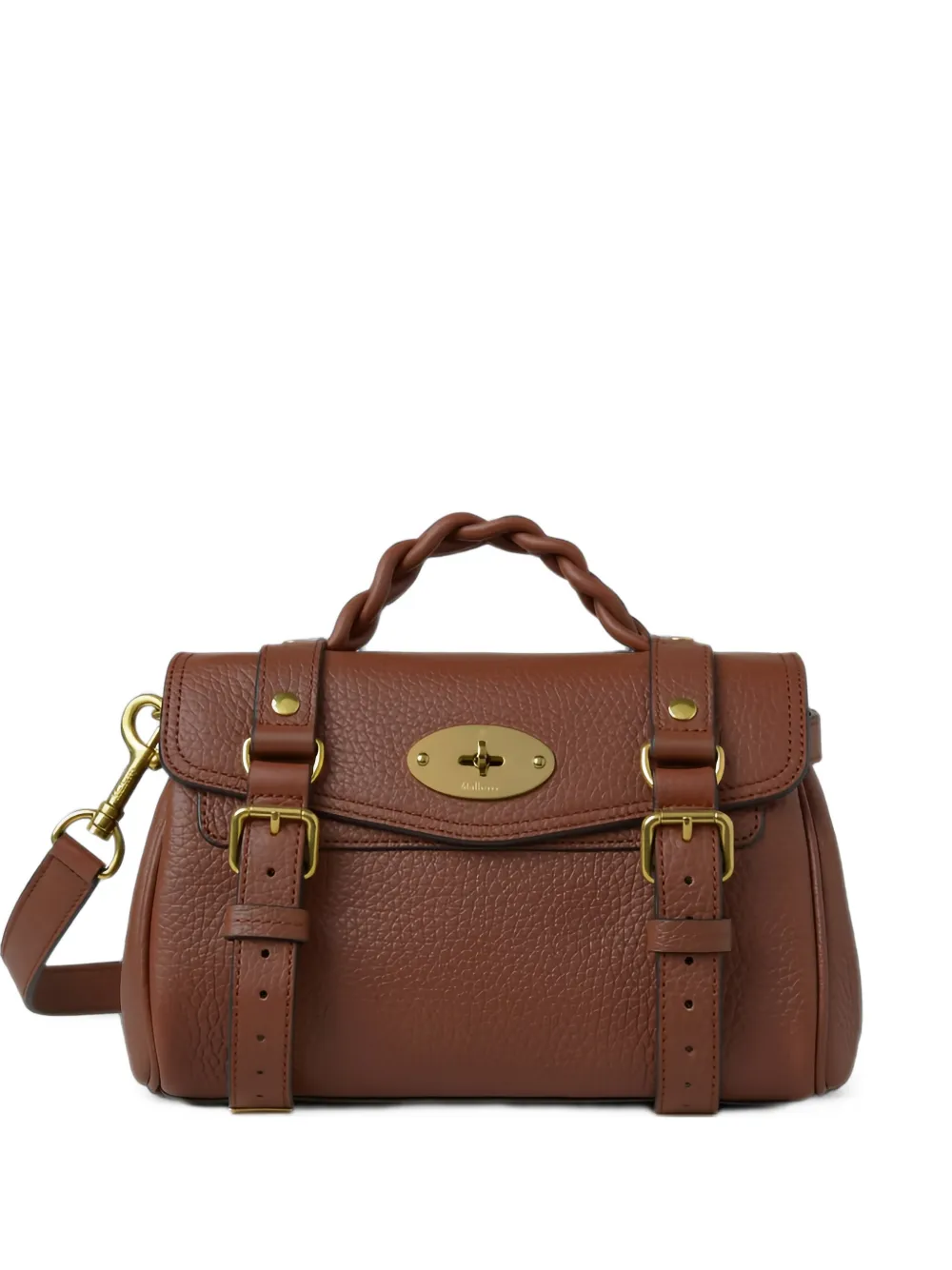 Mulberry braided-handle leather crossbody bag - Marron Mulberry braided-handle leather crossbody bag - Marron