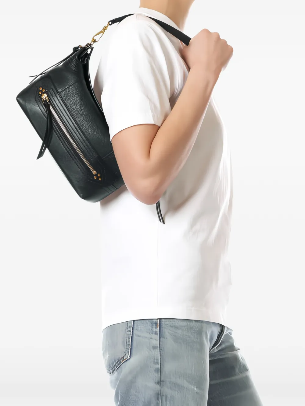 Jérôme Dreyfuss Lucky pebbled shoulder bag Zwart
