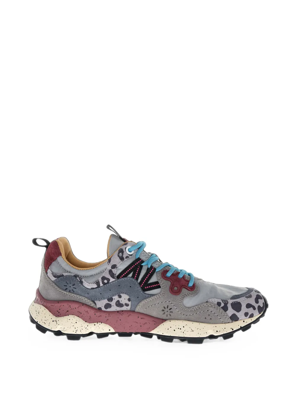 FLOWER MOUNTAIN Yamano 3 Uni leopard-print panelled sneakers