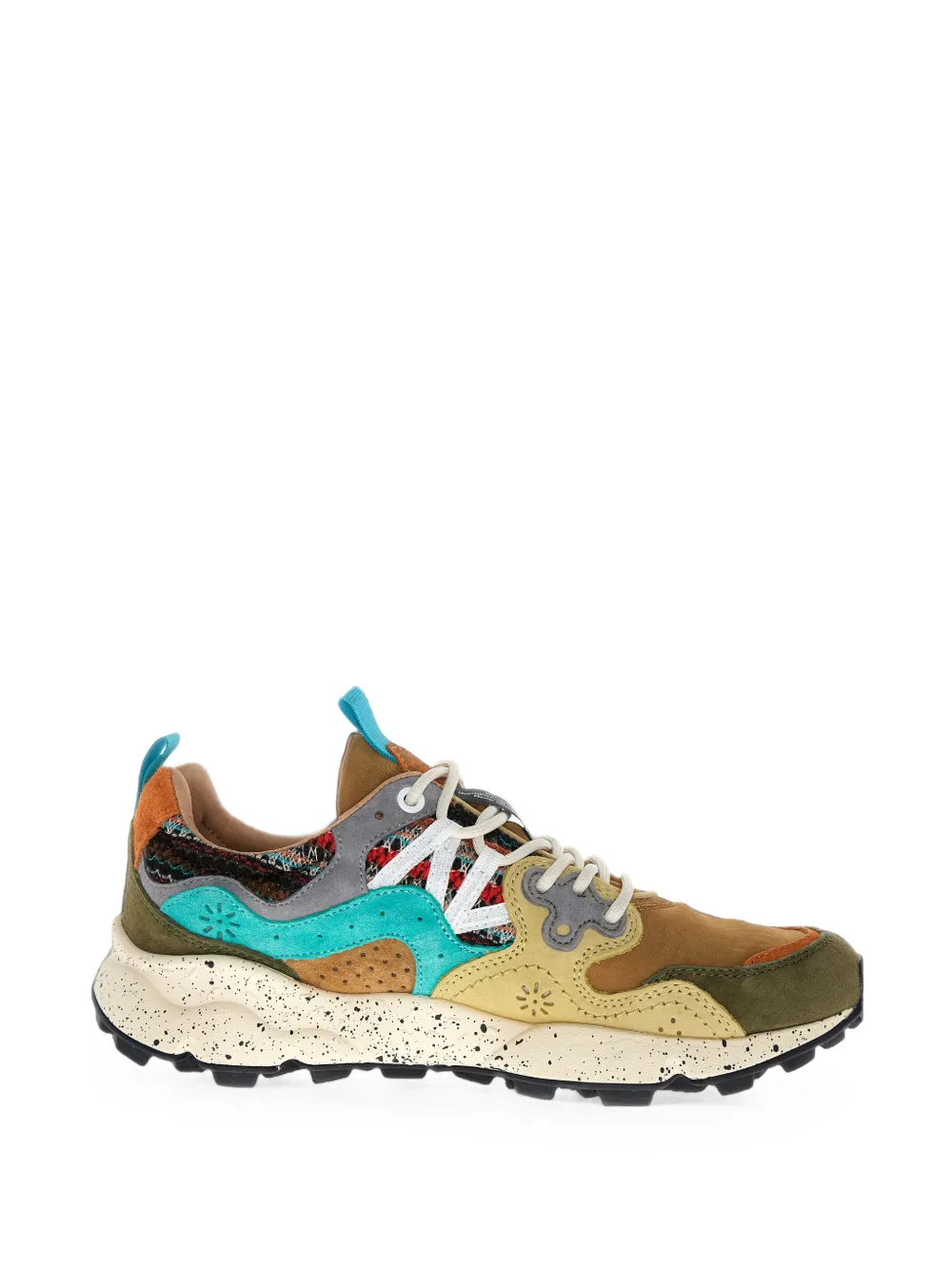 FLOWER MOUNTAIN suede-panelled patchwork sneakers
