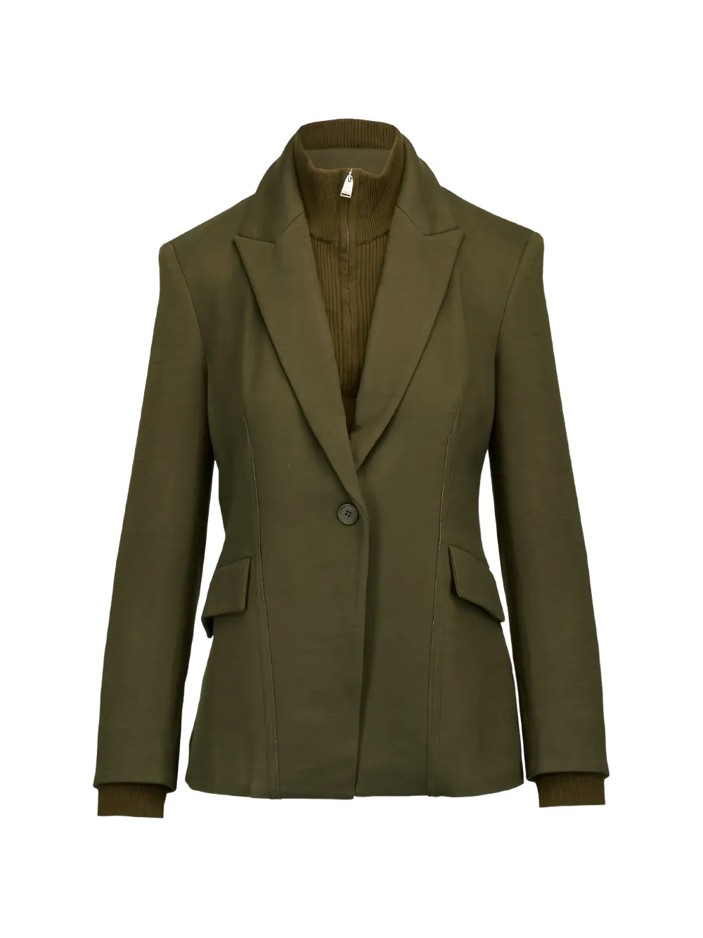 SIMKHAI blazer superposé Auden Knit Combo - Vert
