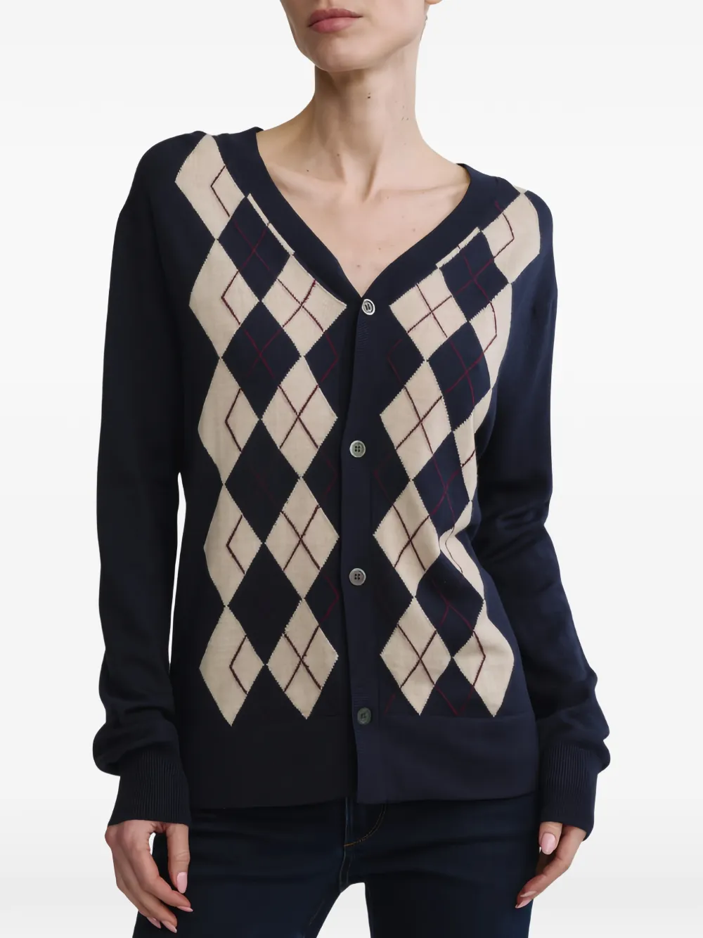 DL1961 argyle V-neck cardigan - Blue