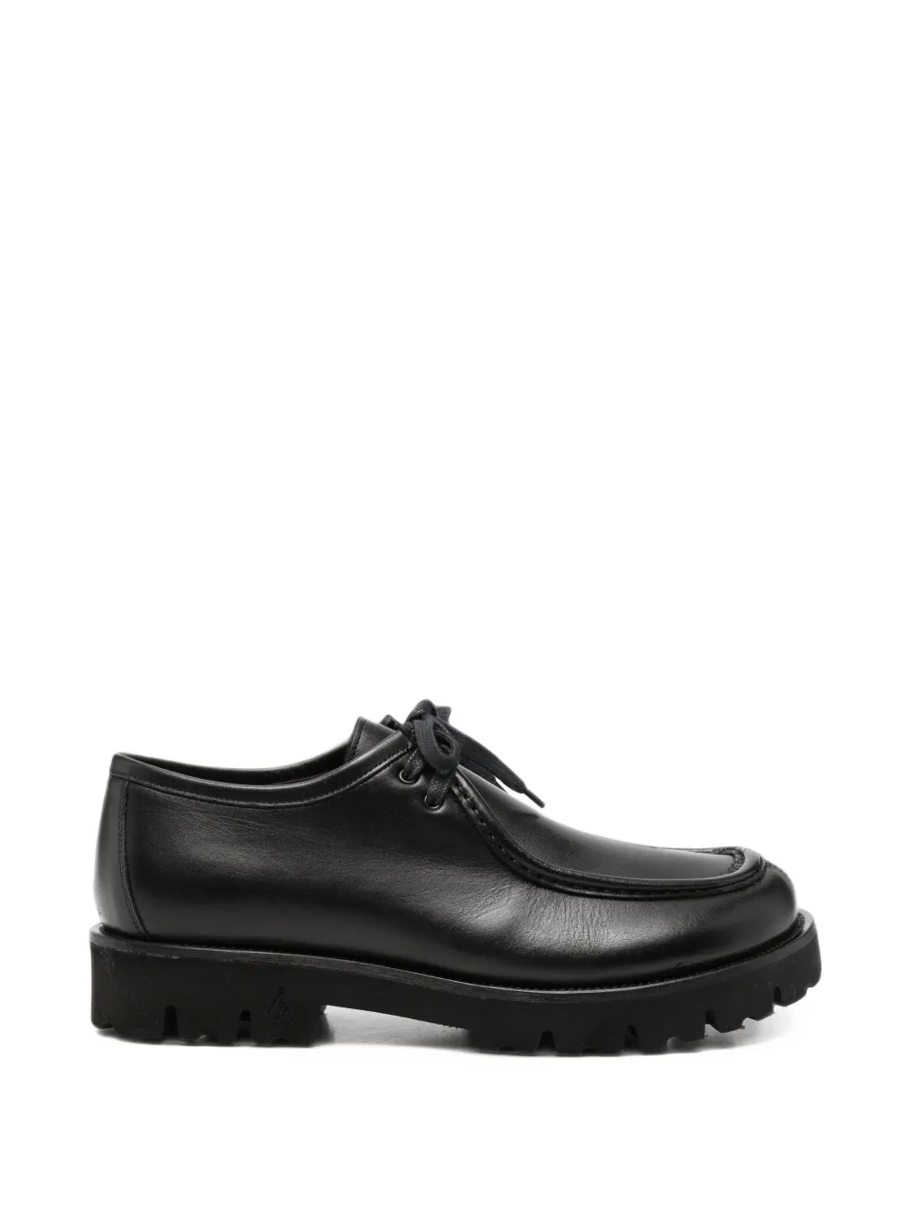 Morgillo Lace-up Lug-sole Loafers In Black