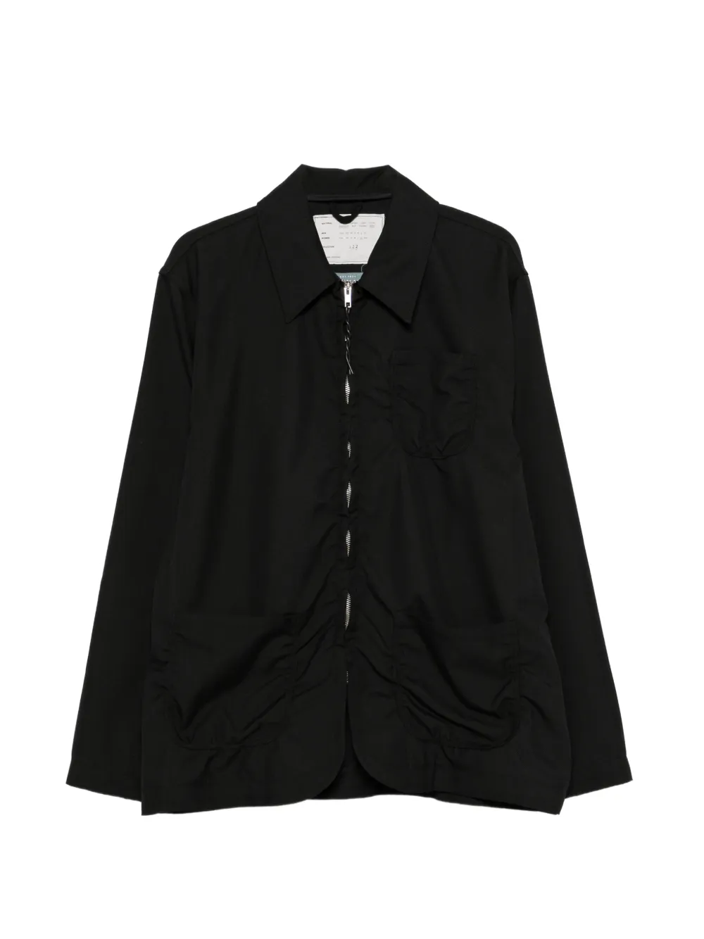 Camiel Fortgens ruched-detail zip-up jacket - Nero
