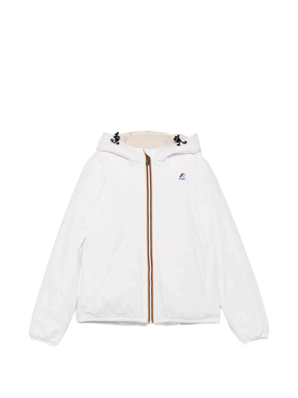 K-Way logo-patch hooded jacket - White