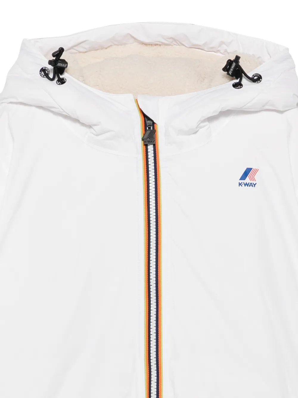 K-Way logo-patch hooded jacket Wit