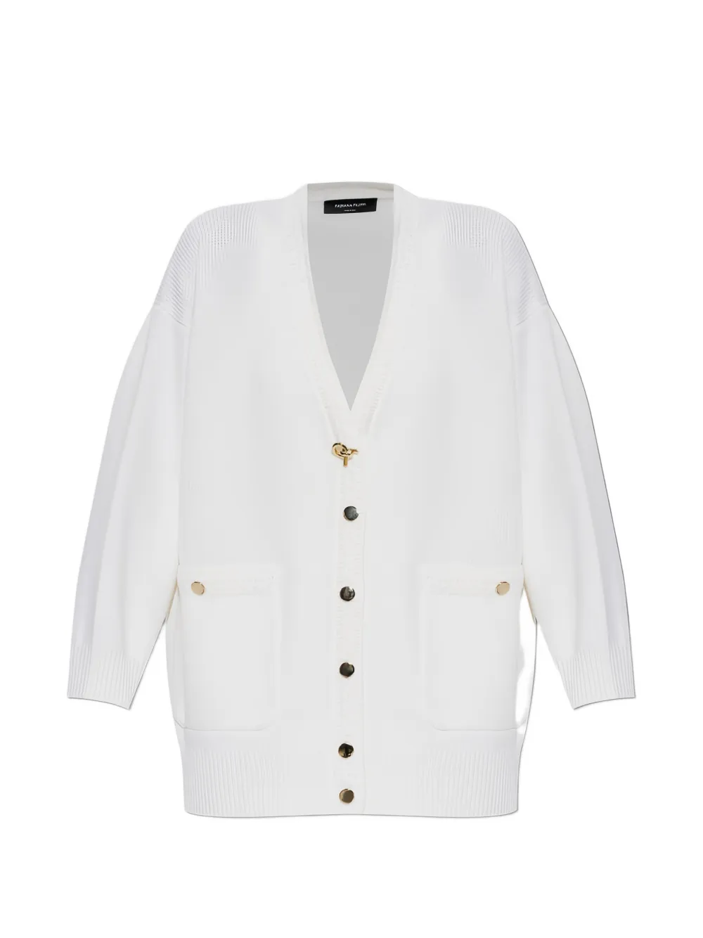 Fabiana Filippi button-fastening V-neck cardigan Wit