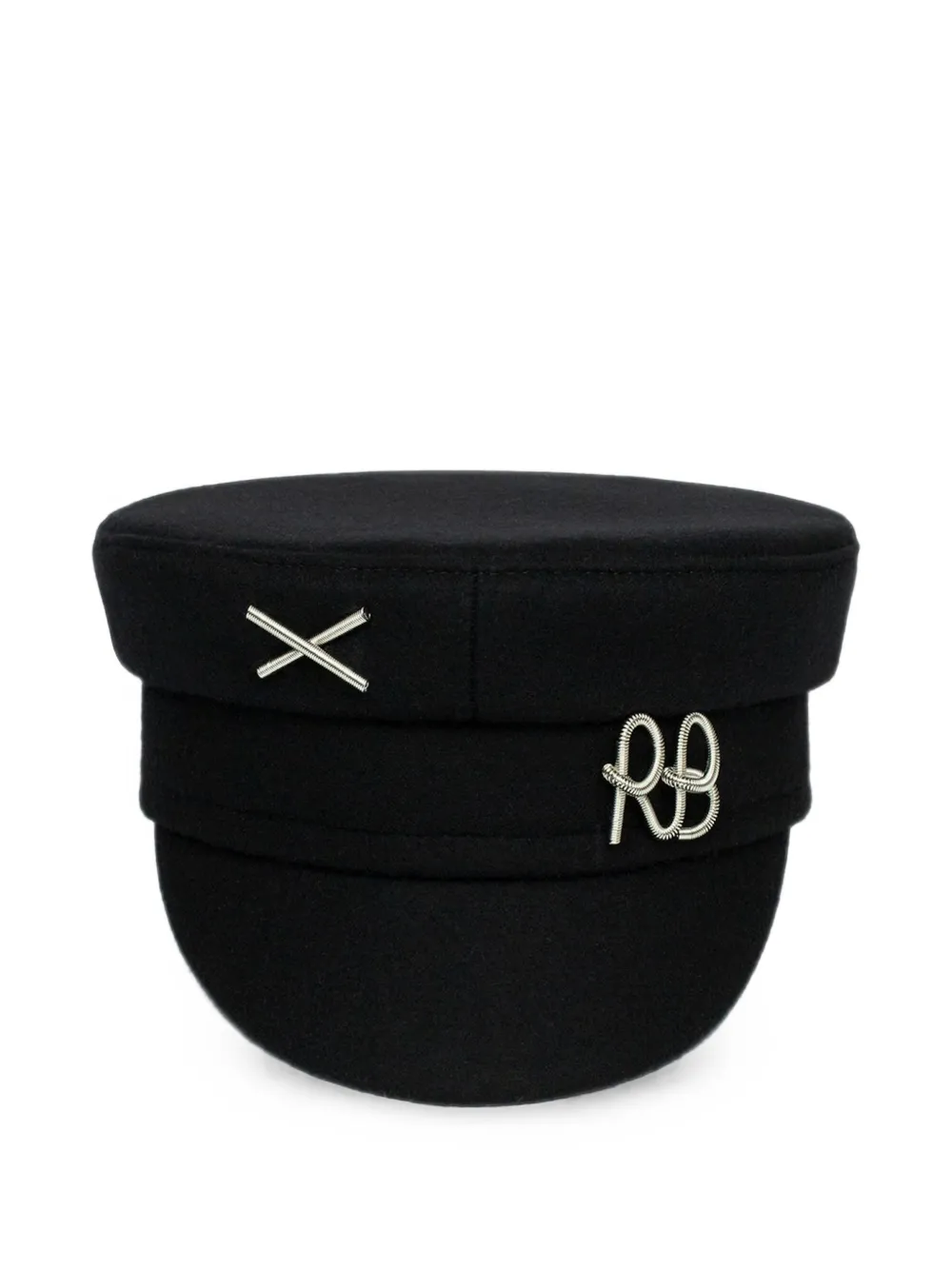 Ruslan Baginskiy Logo-embellished Baker Boy Cap - Noir Ruslan Baginskiy Logo-embellished Baker Boy Cap - Noir