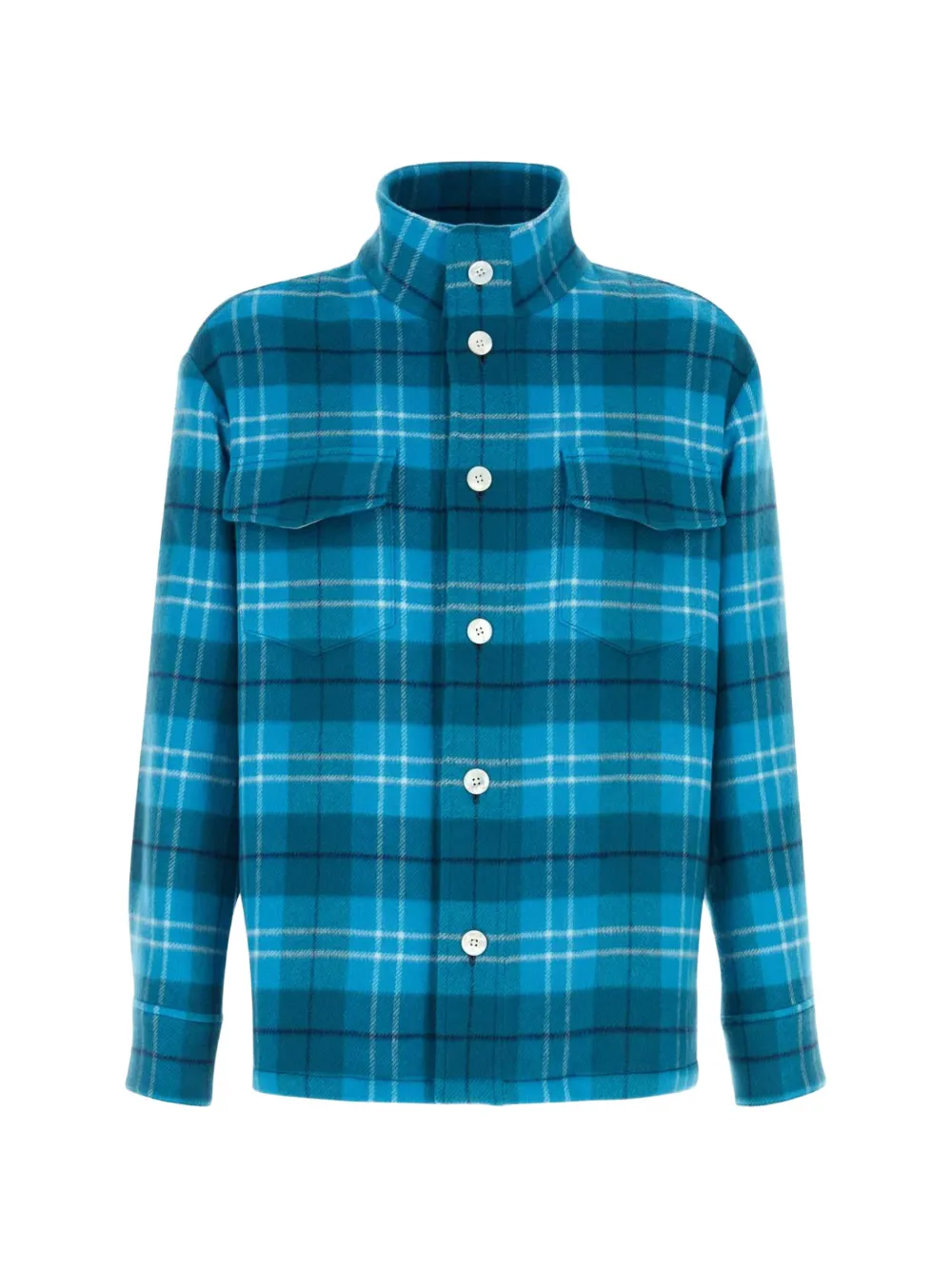 Umit Benan St. Moritz check cashmere jacket - Bleu