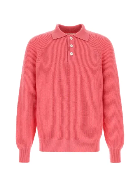 Umit Benan Diana ribbed-knit polo-collar sweater