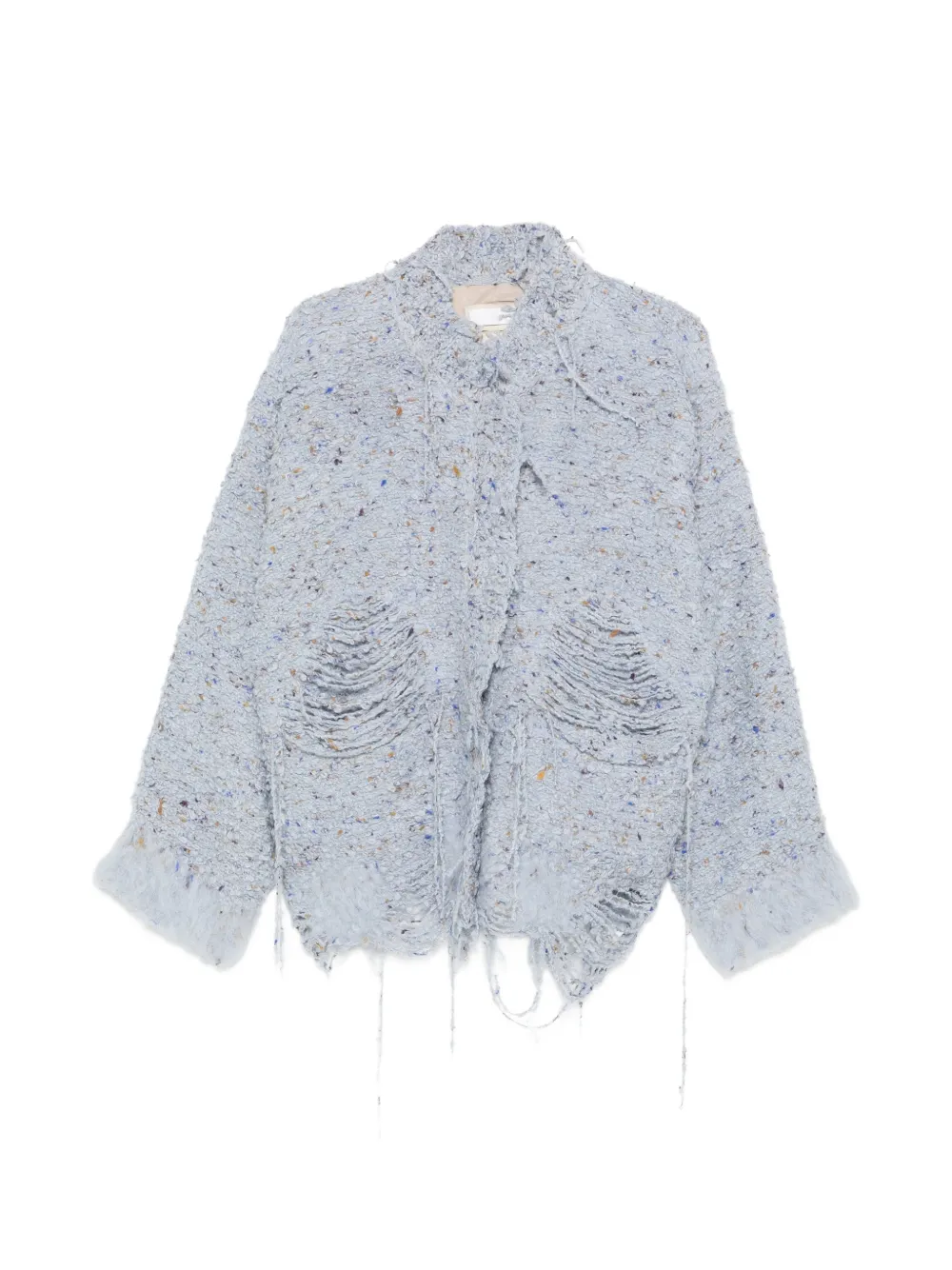 LITKOVSKA Bouclé-Jacke im Distressed-Look - Blau