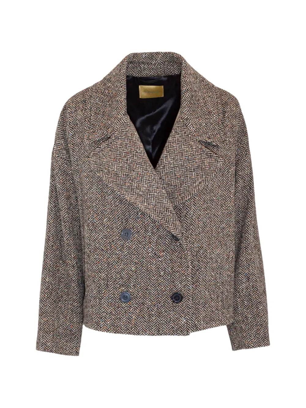 MOMONÌ veste croisée à motif de chevrons - Marron