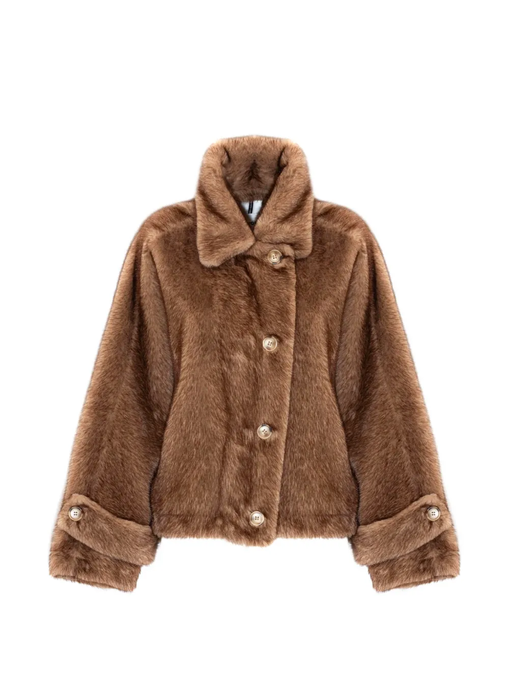Sword 6.6.44 Faux-fur Button-up Jacket In Brown
