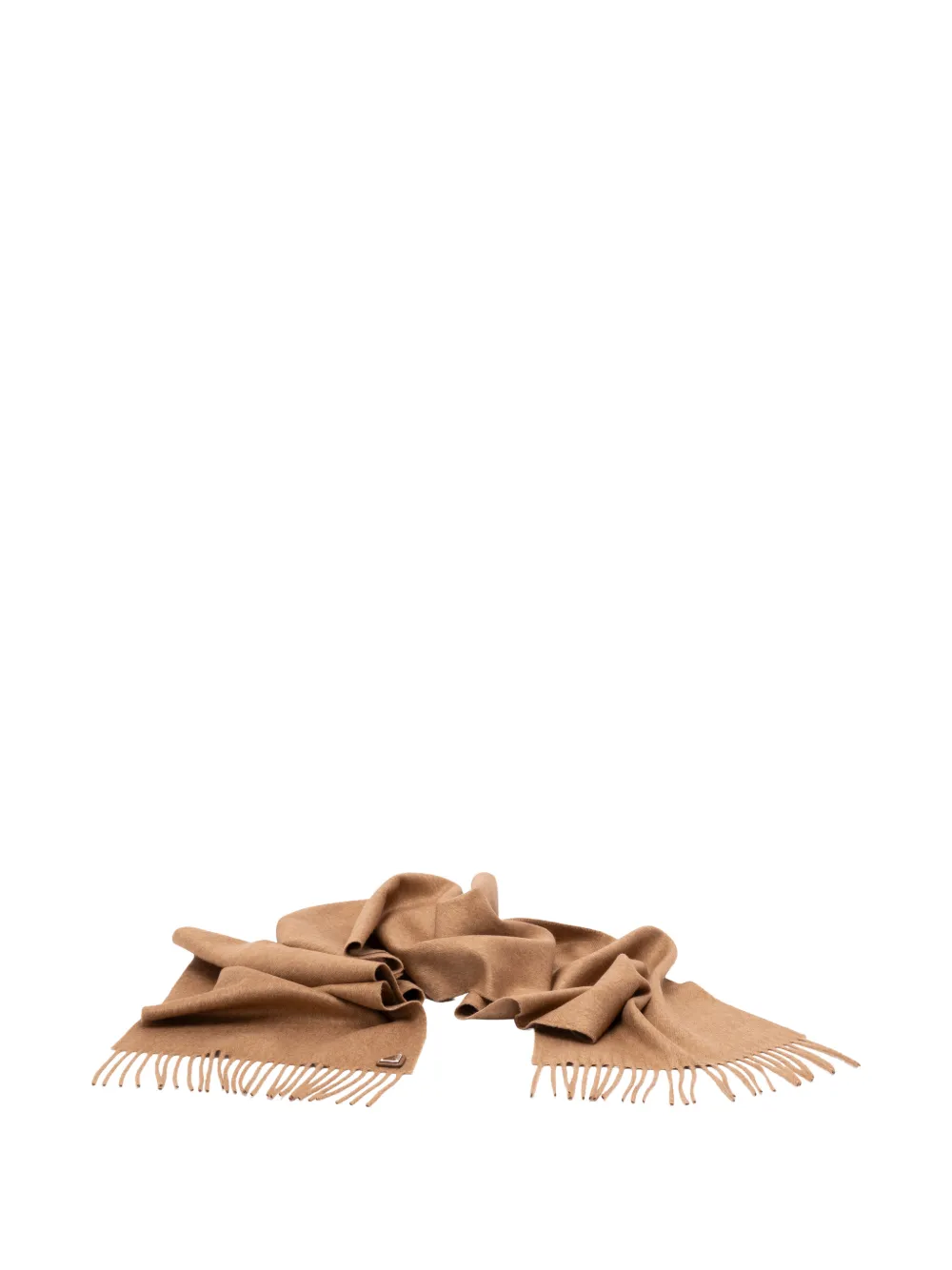 Prada fringed silk scarf Beige