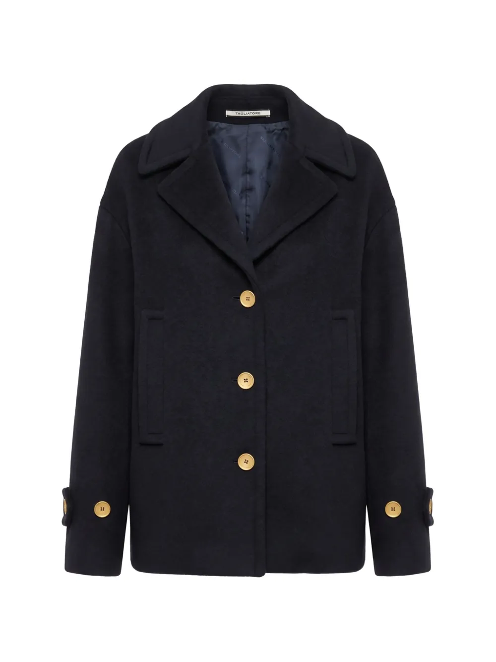 Tagliatore Norah button-fastening wool coat - Blu