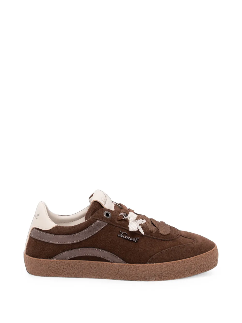 TWINSET suede leather sneakers - Marron TWINSET suede leather sneakers - Marron