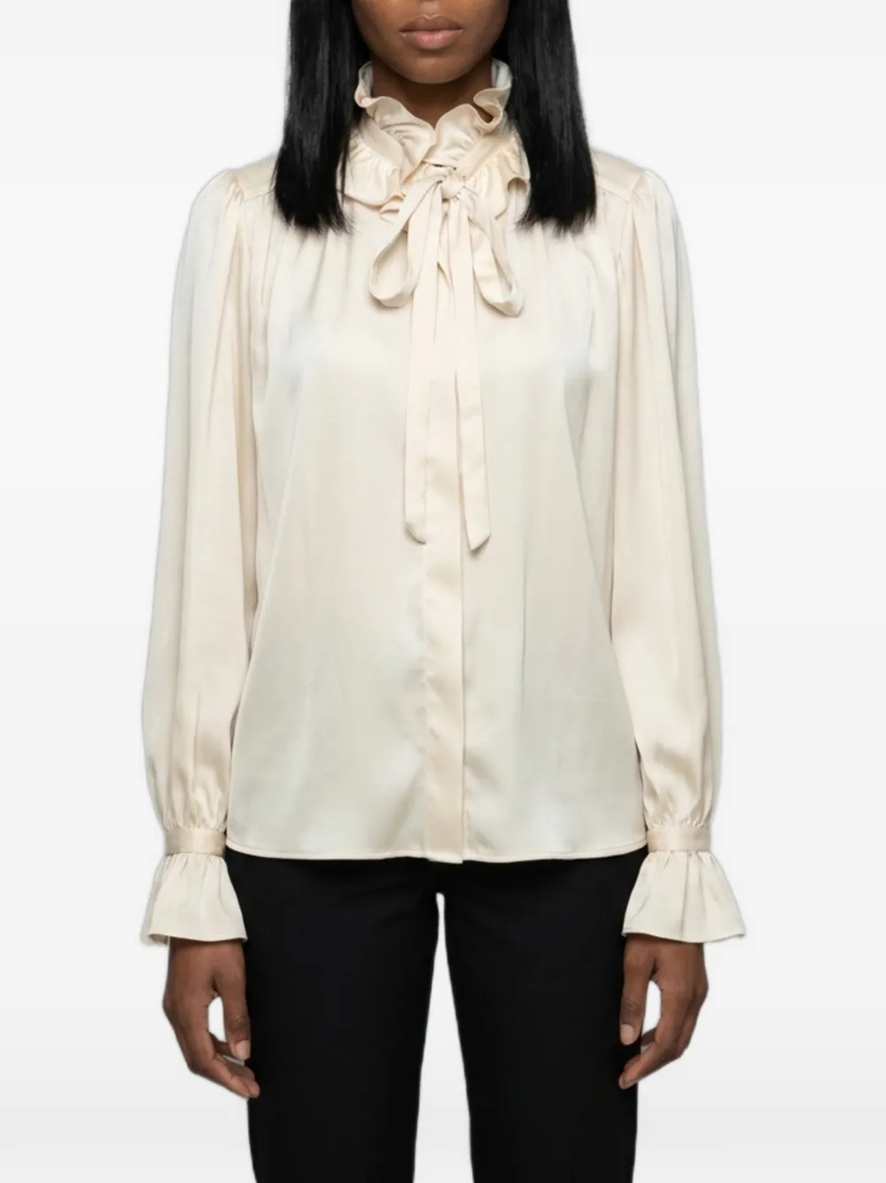SUTTON NEW YORK ruffled pussy-bow shirt