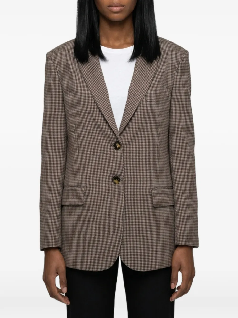 SUTTON NEW YORK micro-check single-breasted blazer