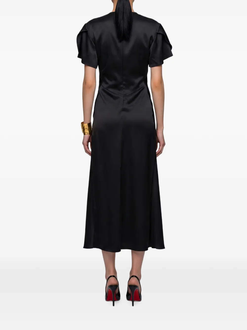 SUTTON NEW YORK Midi-jurk met V-hals Zwart
