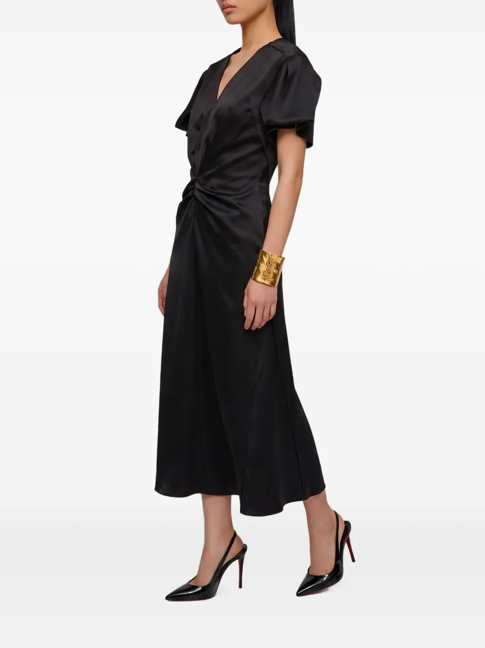 SUTTON NEW YORK Midi-jurk met V-hals Zwart