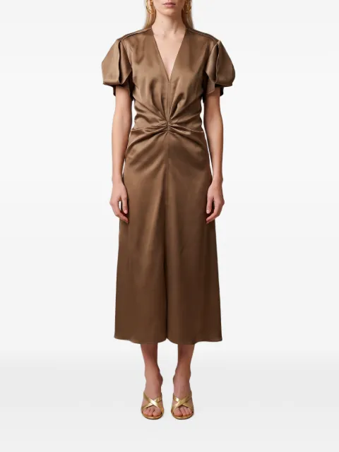 SUTTON NEW YORK draped satin-finish midi dress