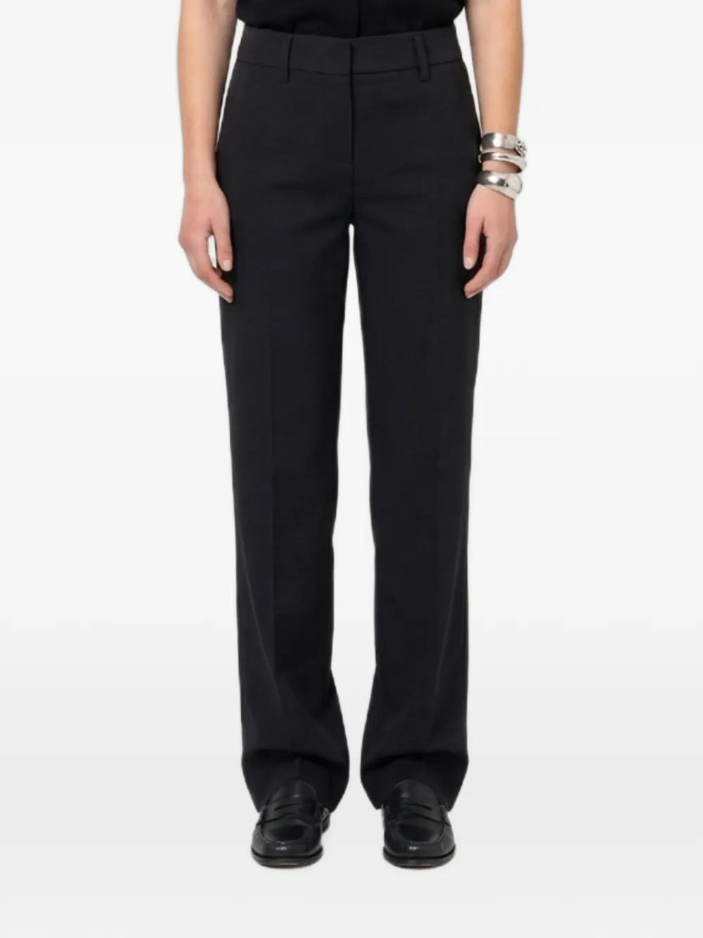 SUTTON NEW YORK pressed-pleat straight-leg trousers