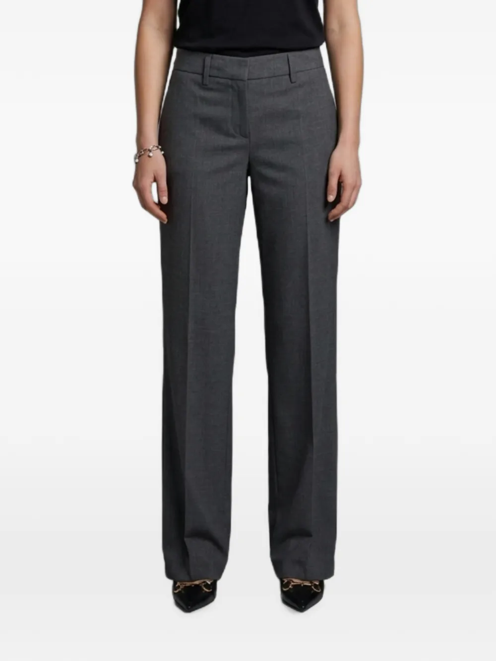 SUTTON NEW YORK wide-leg stretch-canvas trousers