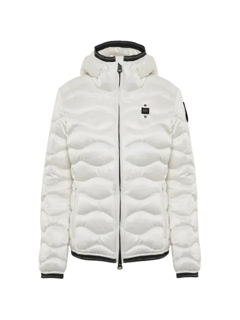 Blauer hooded wave-quilted jacket