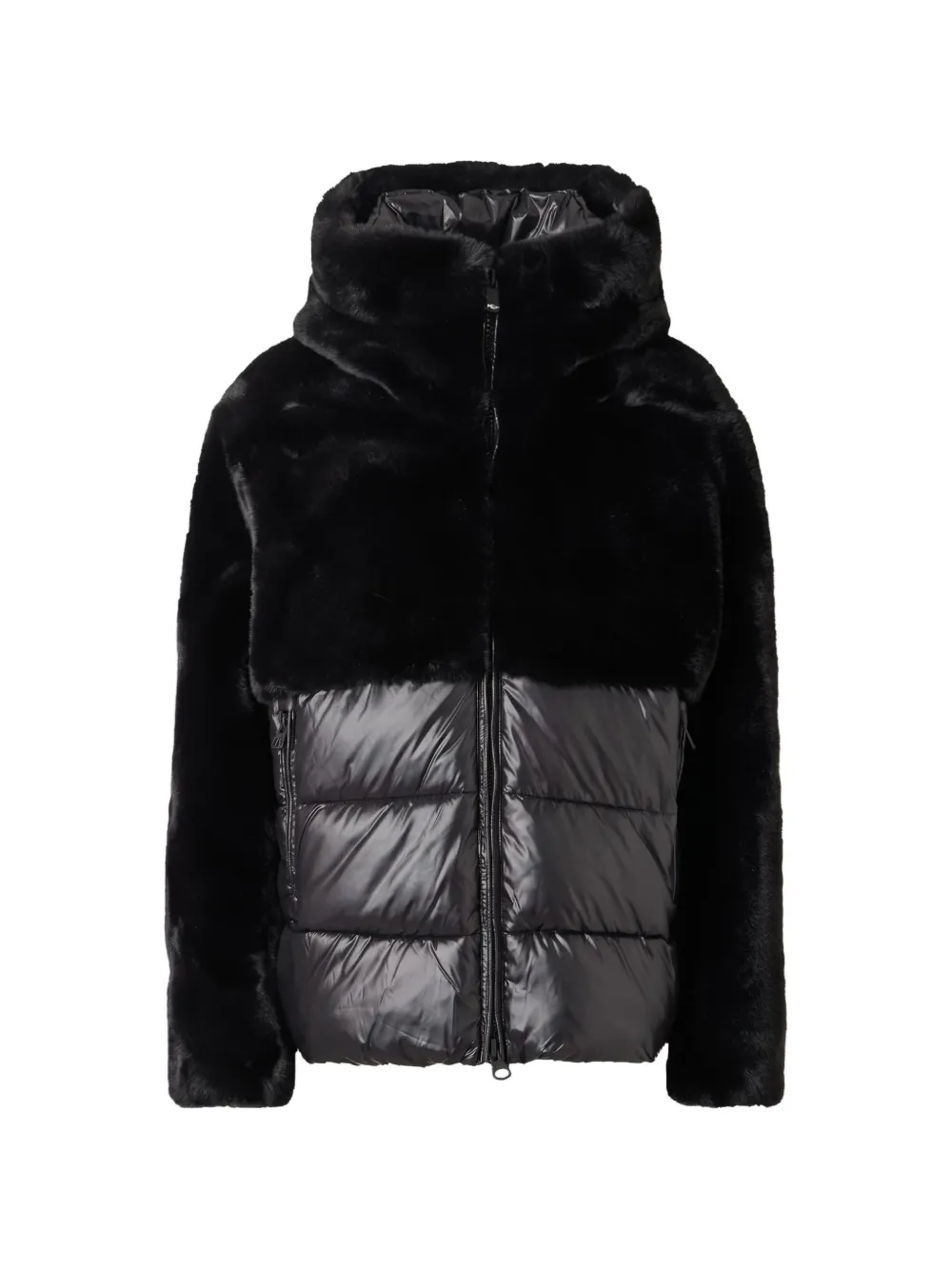 Blauer Fanevil faux-fur panelled coat - Nero