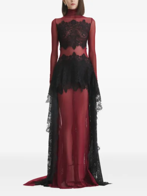 2310 STUDIO lace mock-neck maxi dress