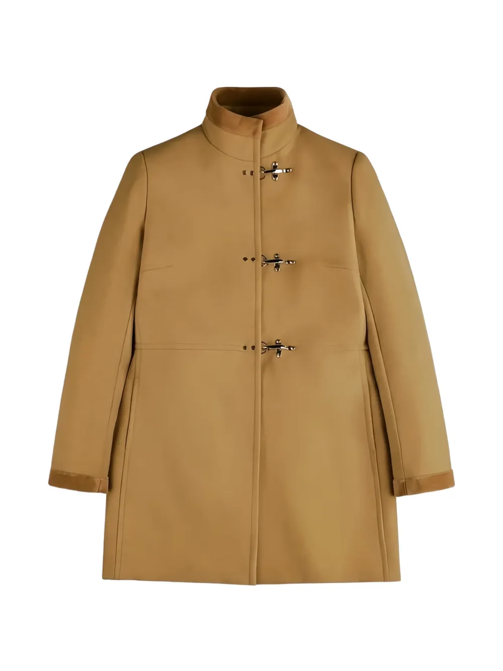 Fay Virginia hook-fastening high-neck coat - Marrone
